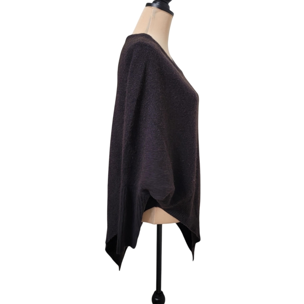Inhabit Size S Yak Merino Wool Gray Asymmetric Sweater Poncho Cozy Quiet Luxury - Picture 5 of 11